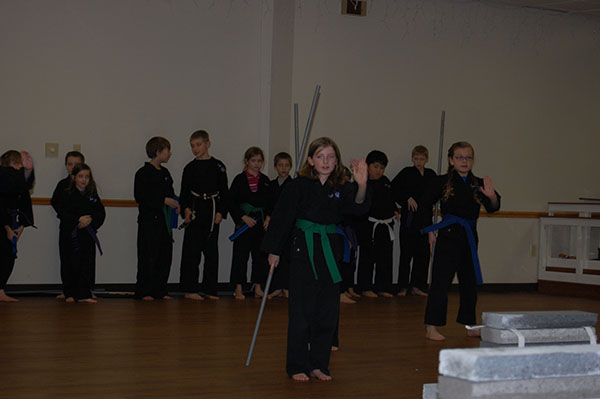 Kempo Karate Christmas Demo kids class weapons
