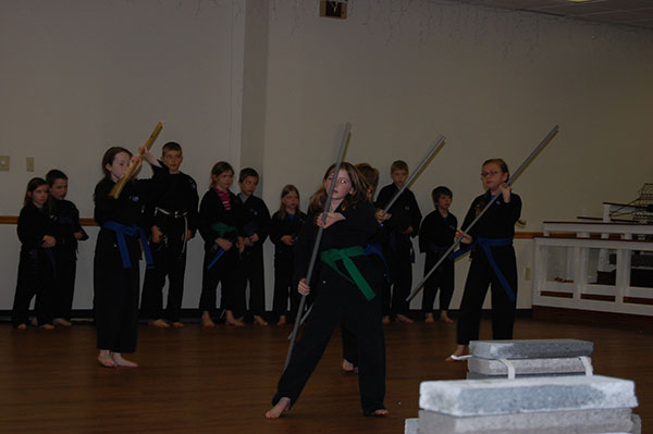 Kempo Karate Christmas Demo kids class weapons