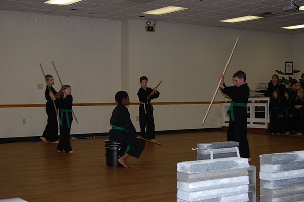 Kempo Karate Christmas Demo kids class staff skit