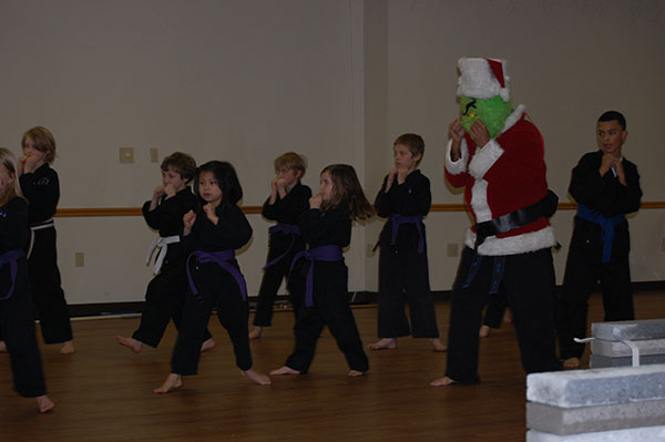 Kempo Karate Christmas Demo kids class Grinch skit