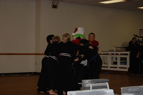 Kempo Karate Christmas Demo Little Dragons Block and Dodging drill